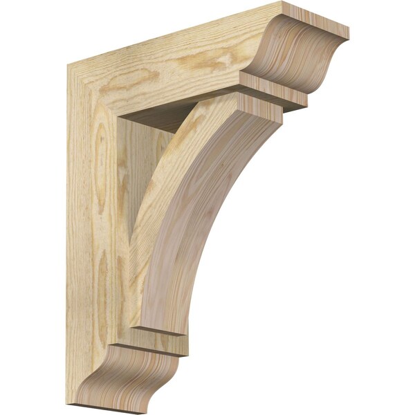 Ekena Millwork Thorton Traditional Rough Sawn Bracket w/ Offset Brace, Douglas Fir, 6"W x 16"D x 20"H BKT0604X16X20THR01RDF - main
